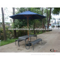 2014 simply designed outdoor metal garden table and chairs furniture,garden umbrella with table